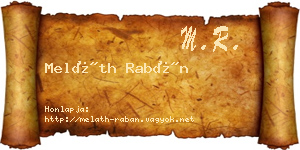 Meláth Rabán névjegykártya